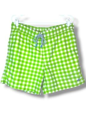 Southern Tide Green Gingham Swim Trunks Checks Size S Coastal Resort Vacation